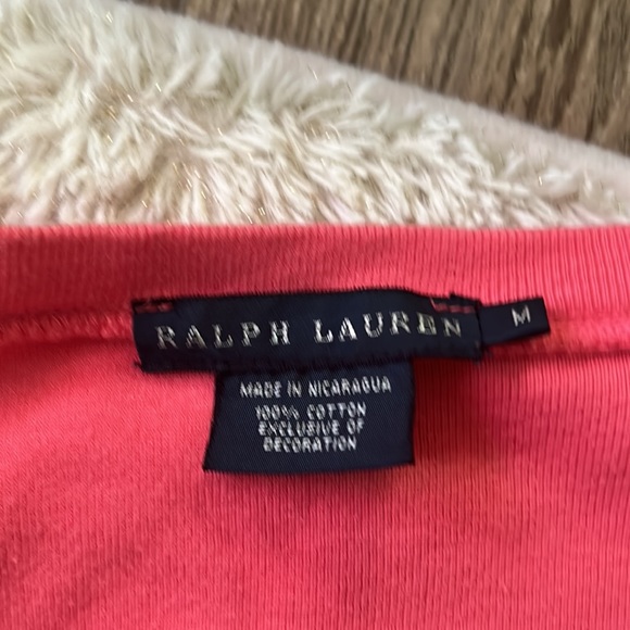 Pink V neck Ralph Lauren tshirt - Picture 2 of 4
